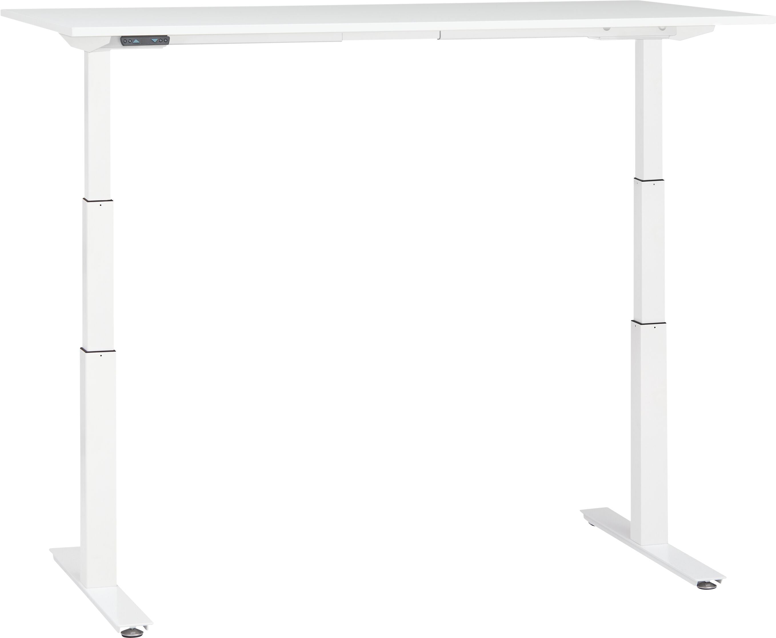 FLEXCUBE PROFI Schreibtisch höhenverstellbar - Weiss / B: 200.0 cm x T: 80.0 cm x H: 67.0 cm