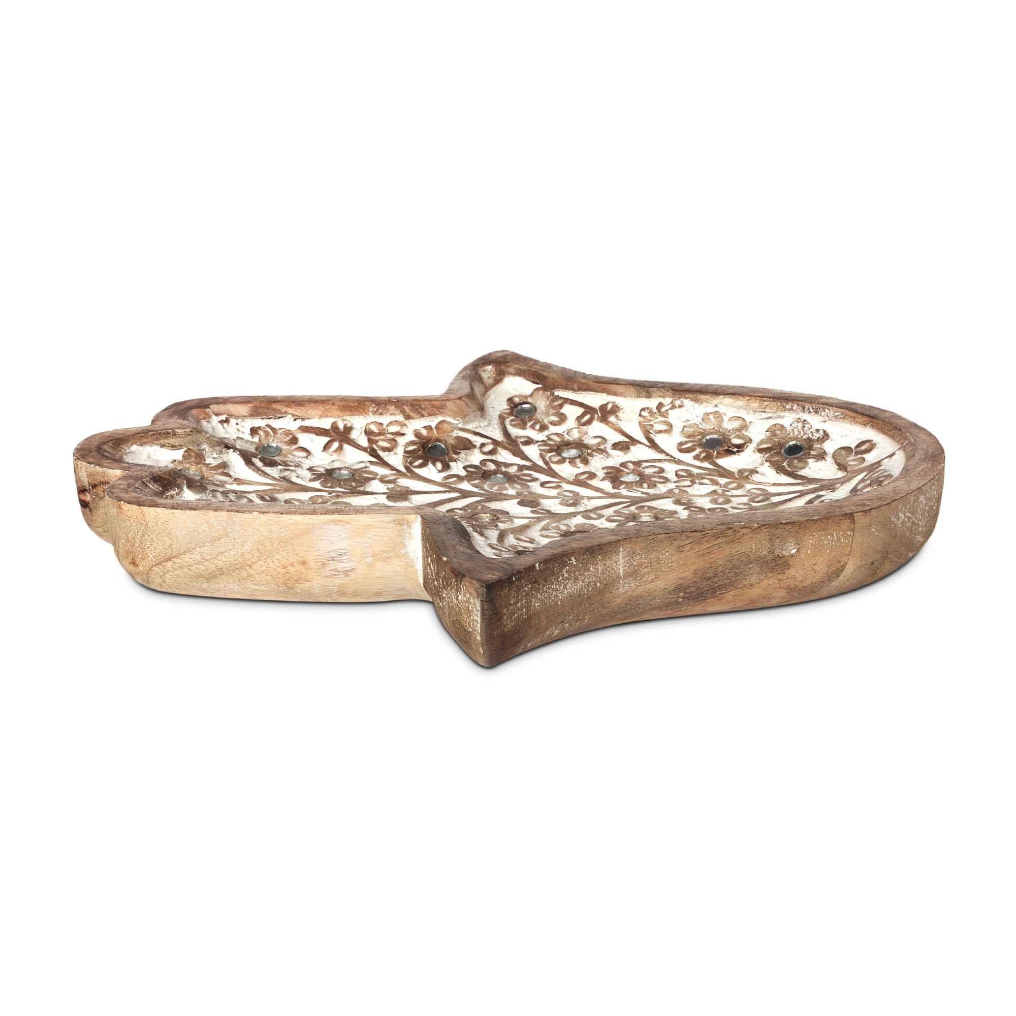 Teller Ablage 'Fatima', natur, T 30,5 cm, B 21,5 cm, H 4 cm von fischer's lagerhaus