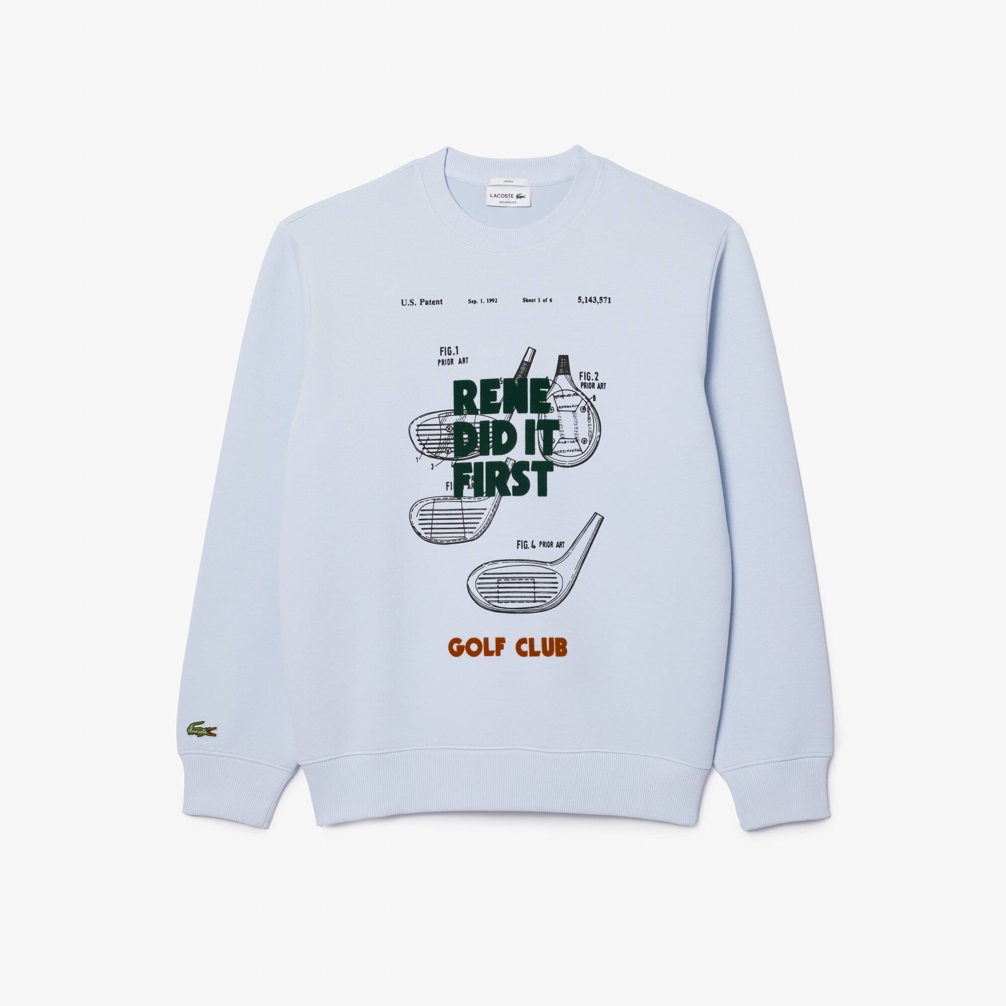 Jogging-Sweatshirt aus Piqué mit Patent-Motiv Sweatshirts - Blau - Lacoste - Unisex