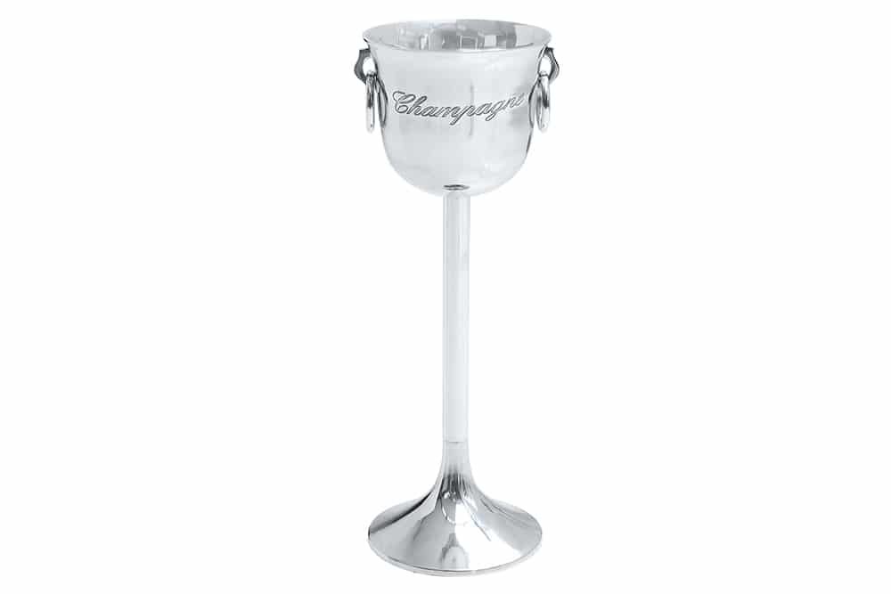 Eleganter Sektkühler CHAMPAGNE 75cm silber poliert Flaschenkühler