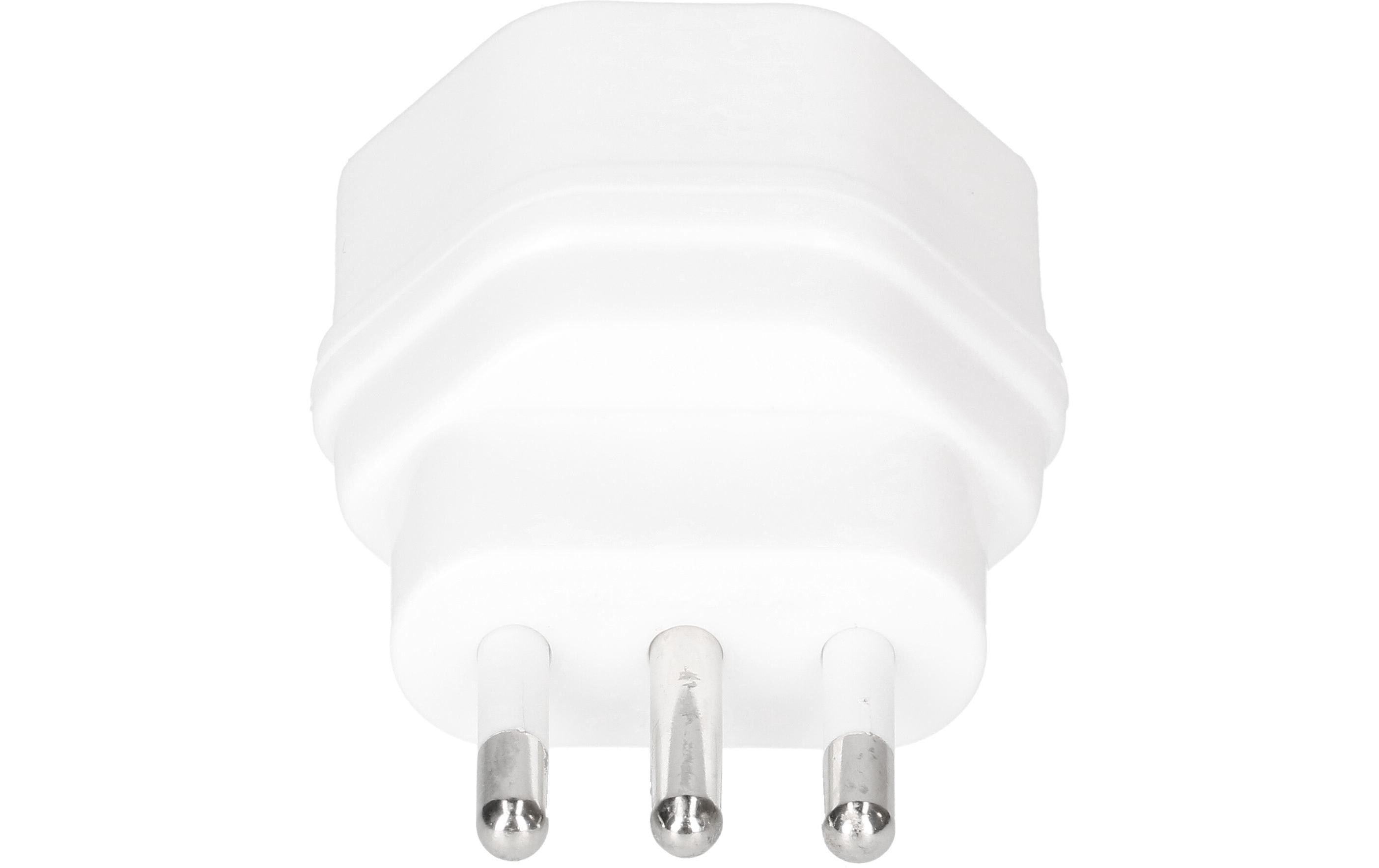 Reiseadapter Italien / Typ 13 3-poligWeisser Netzadapter