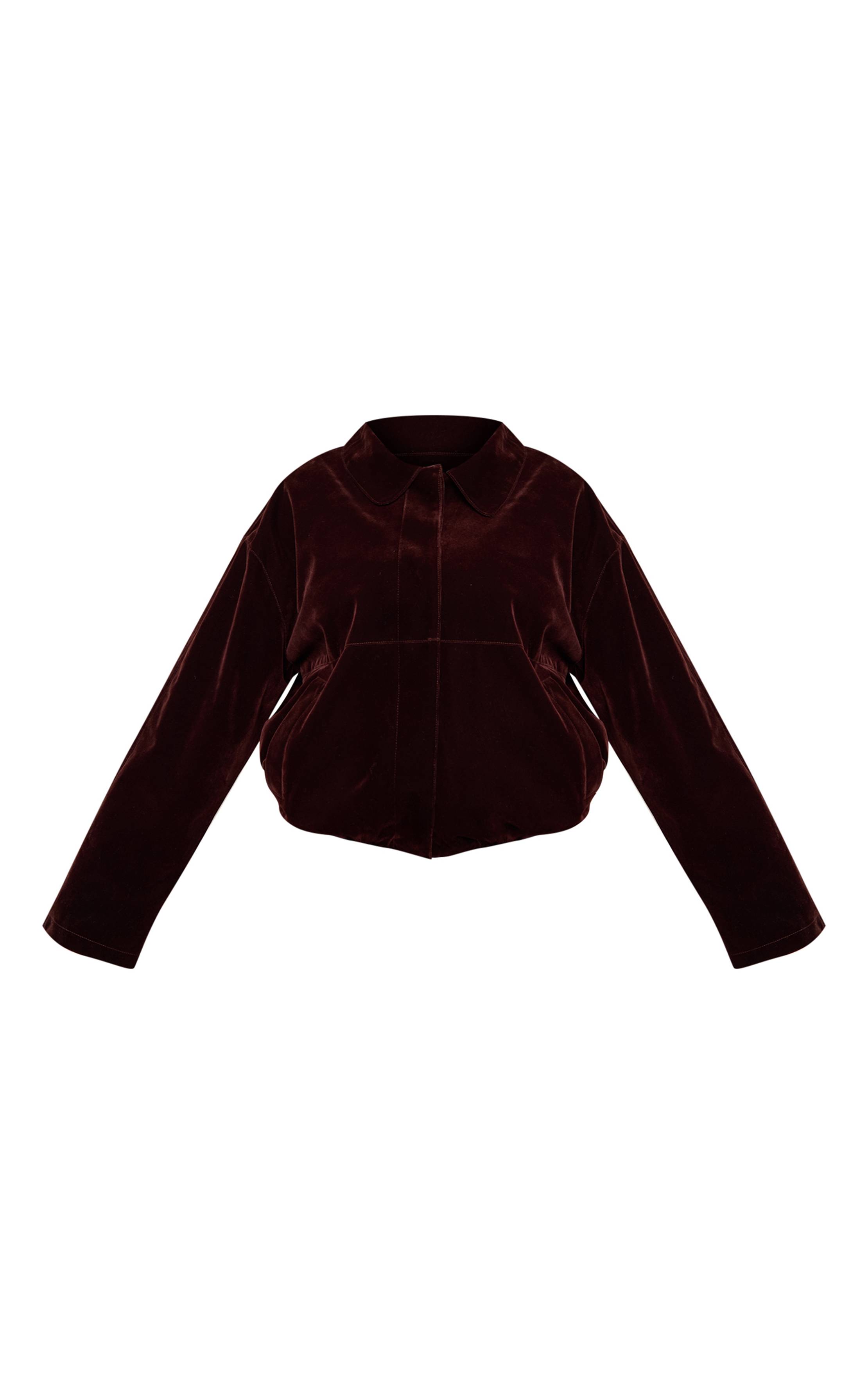Chocolat Veste Bomber En Velours Grande Taille