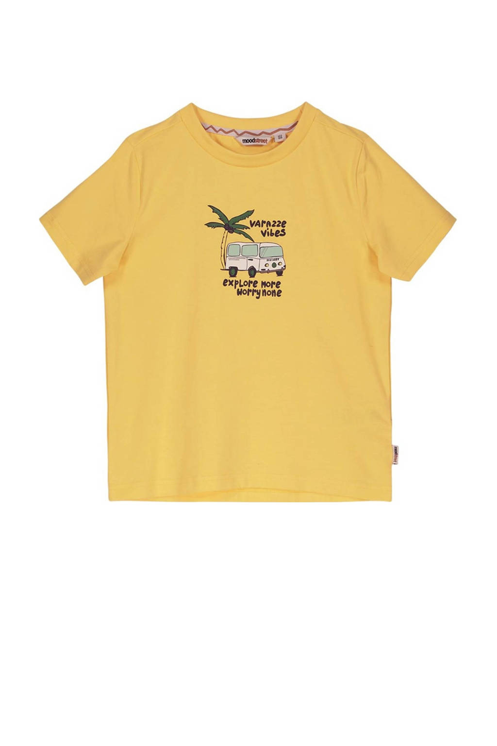 Moodstreet T-shirt met printopdruk zonnig geel
