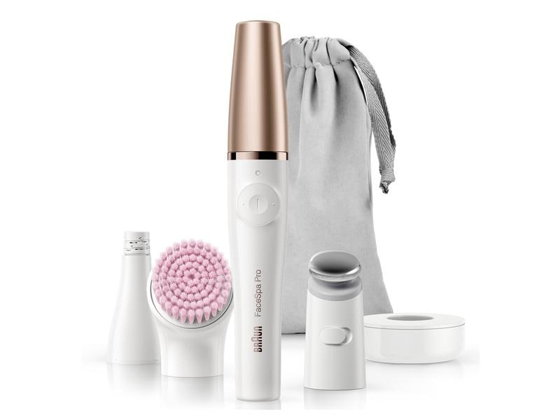 Braun Gesichtsepilierer FaceSpa Pro 912, Bronze/Weiss All-in-One-Beauty Epiliergerät für Gesicht