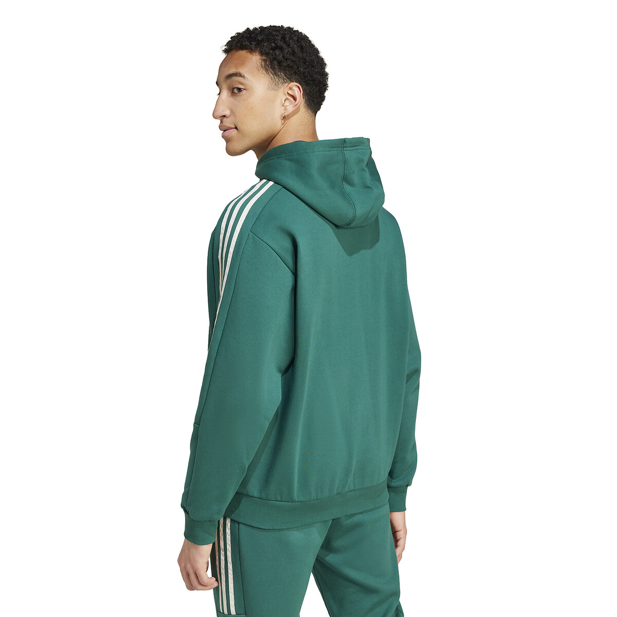 Roupas esportivas Adidas<br>Moletom com capuz Tiro com logo duplo e três listras