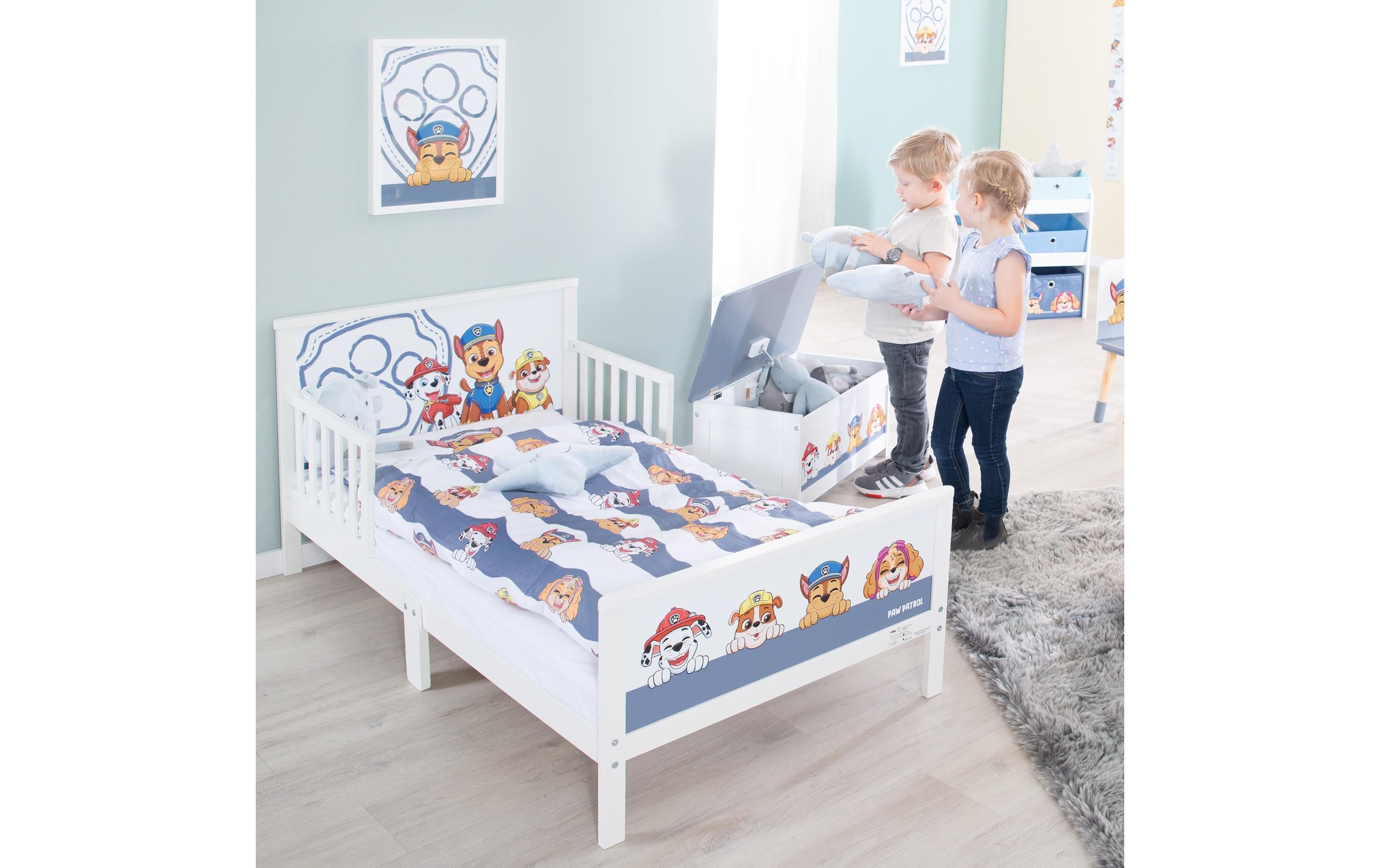 Kinderbettwäsche Paw Patrol 100 x 135 cm + 40 x 60 cmBettwäsche-Set für Kinder