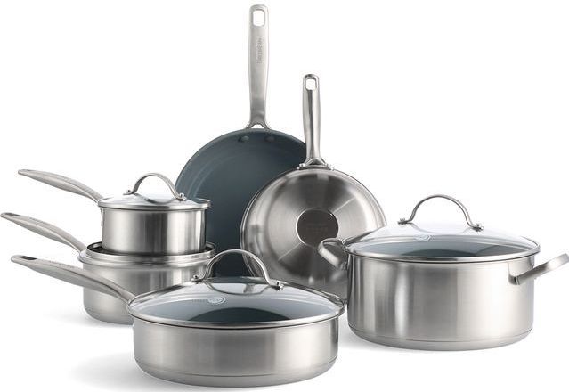 GreenPan - Treviso - Pannenset - RVS - 10-delig - PFAS-vrij - Geschikt voor inductie