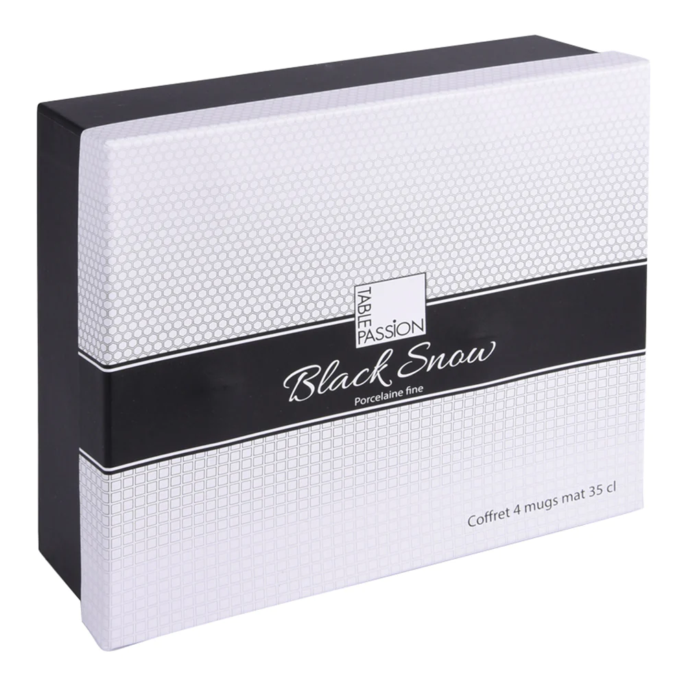 Coffret de 4 mugs Snow black mat 35 cl Table passion