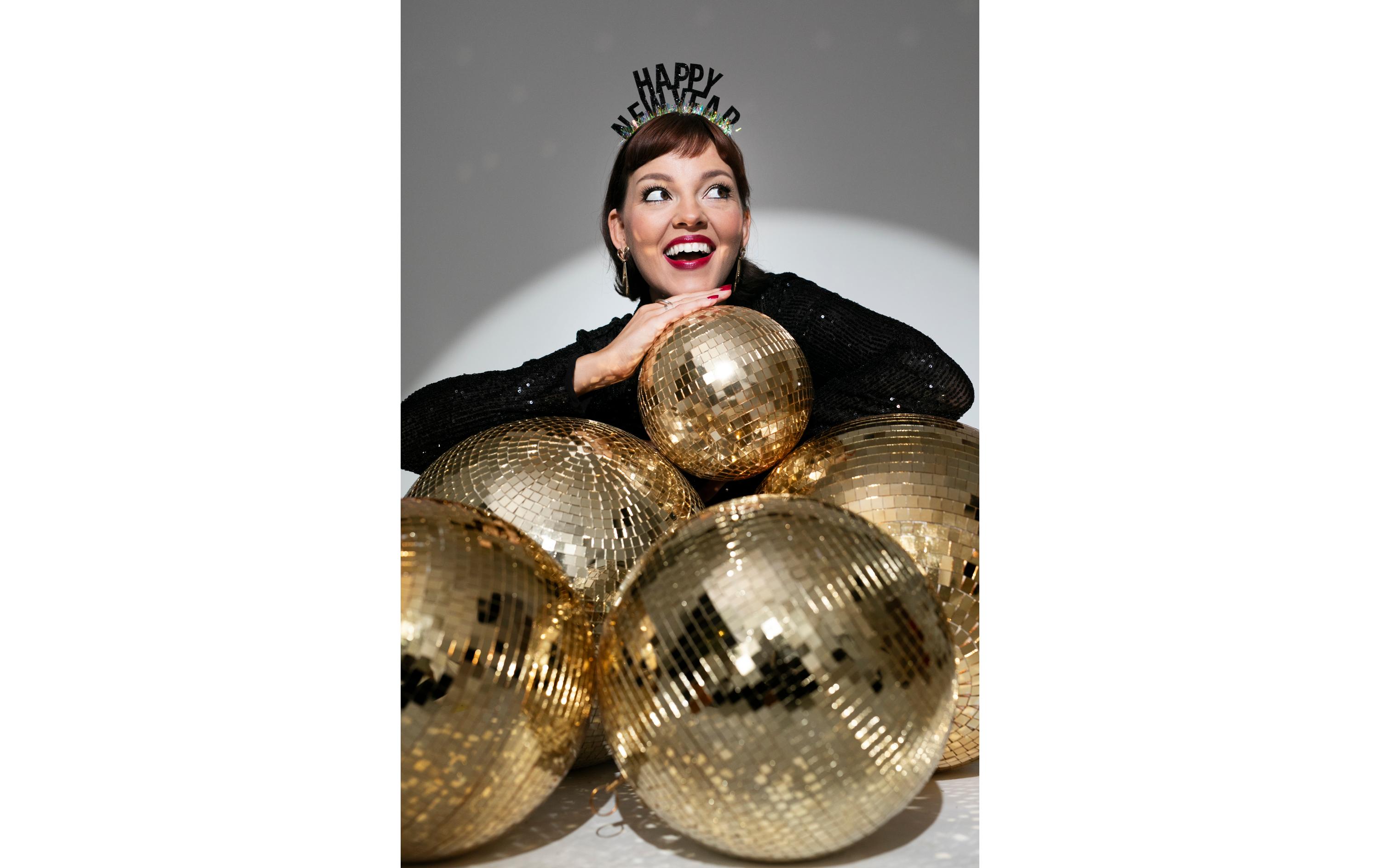 Partyaccessoire Discokugel Gold, 30 cmHängedekoration Discokugel