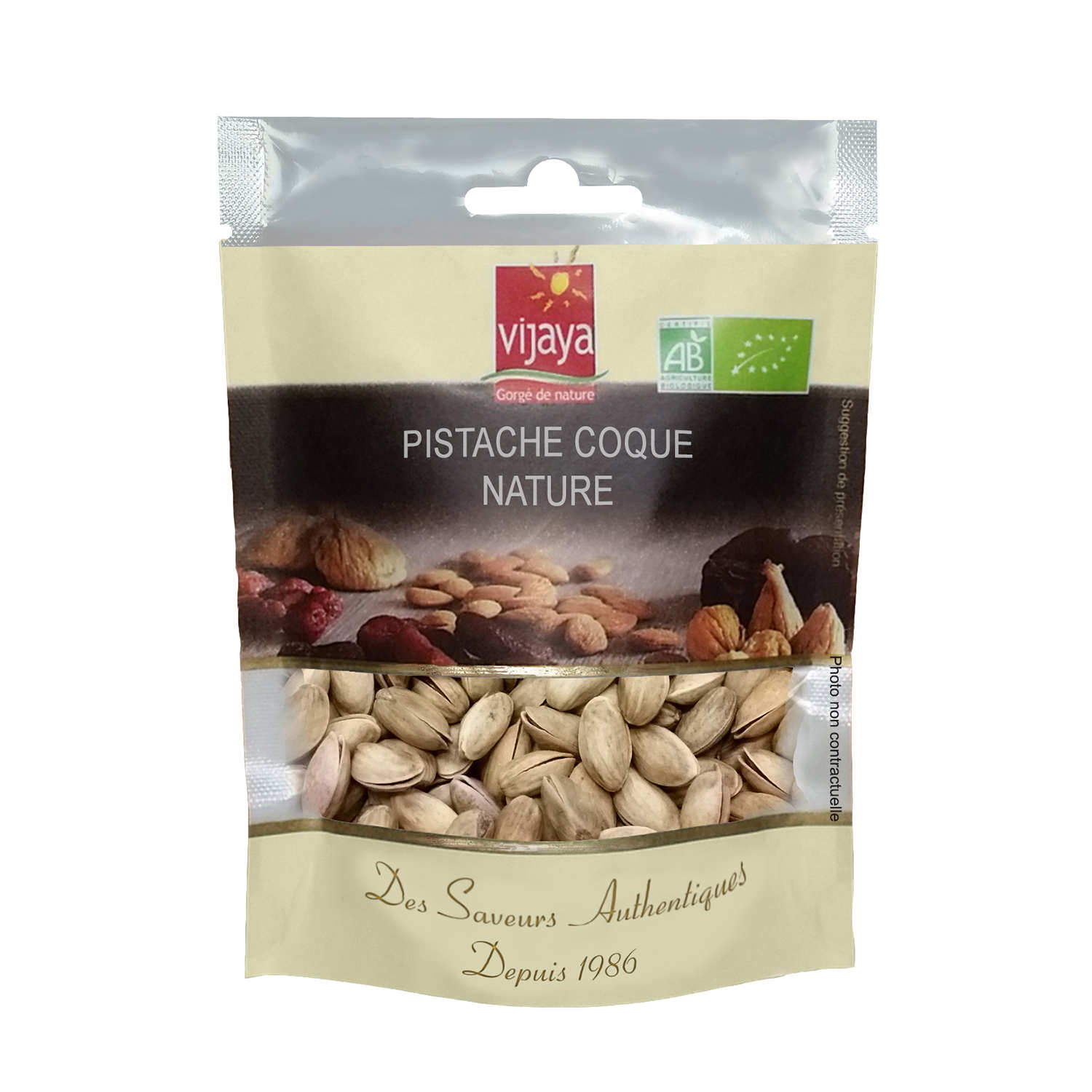 Pistache coque non salées non grillées bio