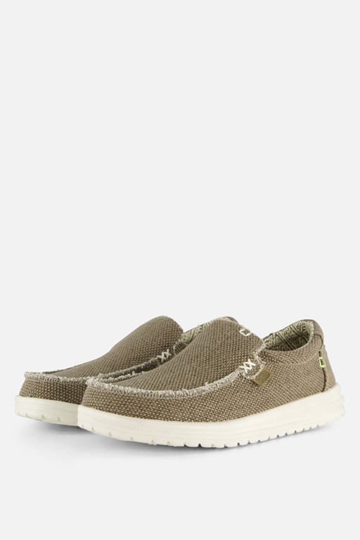 HEYDUDE Mikka Braided Instappers groen Canvas
