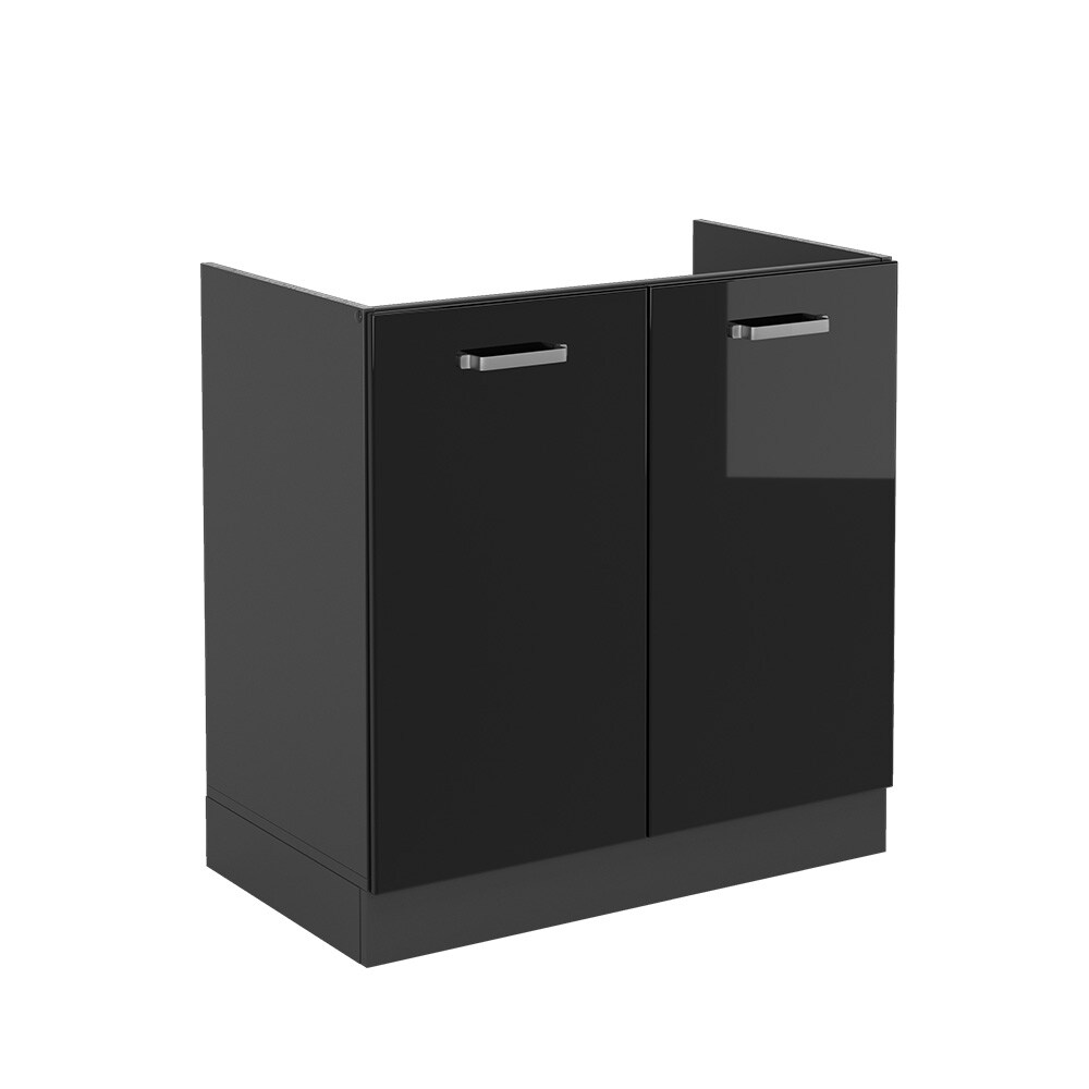 Vicco Spülenunterschrank Küchenschrank R-Line Solid Anthrazit Schwarz 80 cm modern