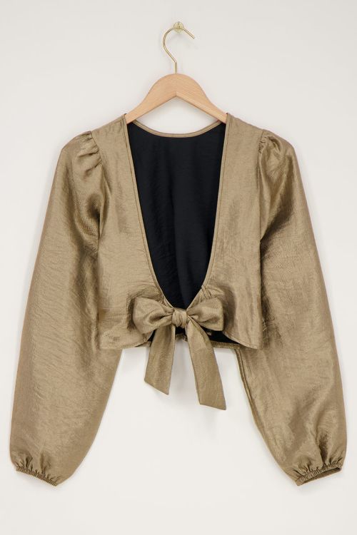 Bronzen top met strik op de achterkant