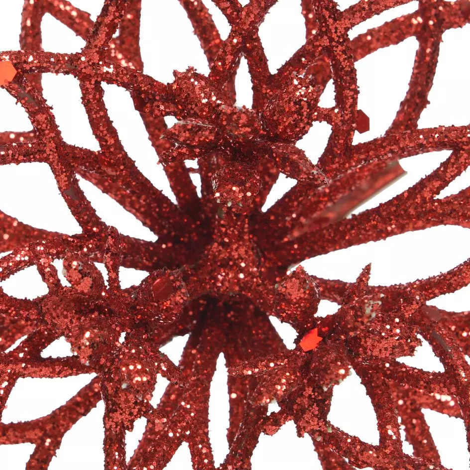 Poinsettia de Noël Chic sur clip (D14 cm) Rouge