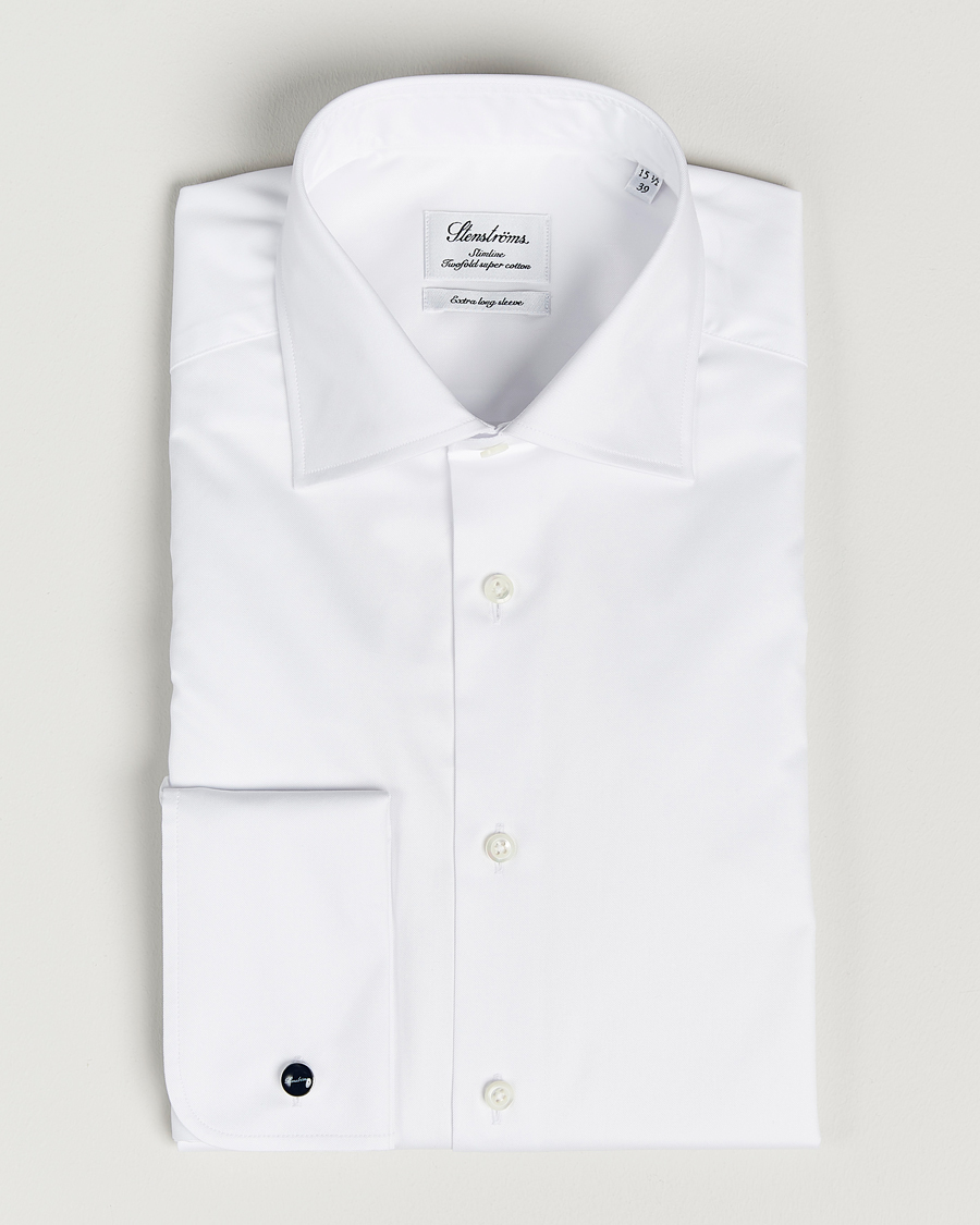 Stenströms Slimline X-Long Sleeve Double Cuff Shirt White