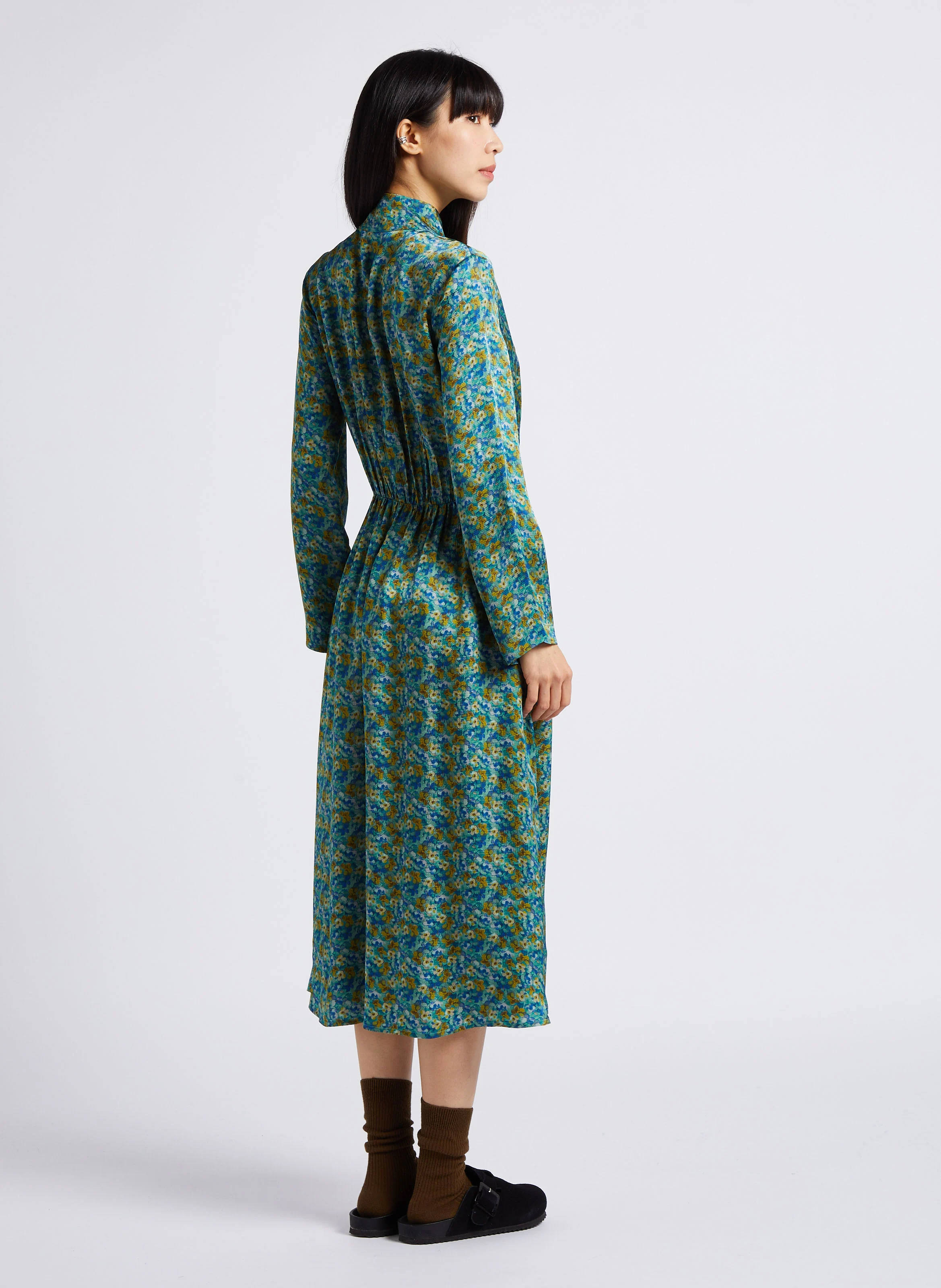 SAMBUCO - Robe longue à col montant | Vert