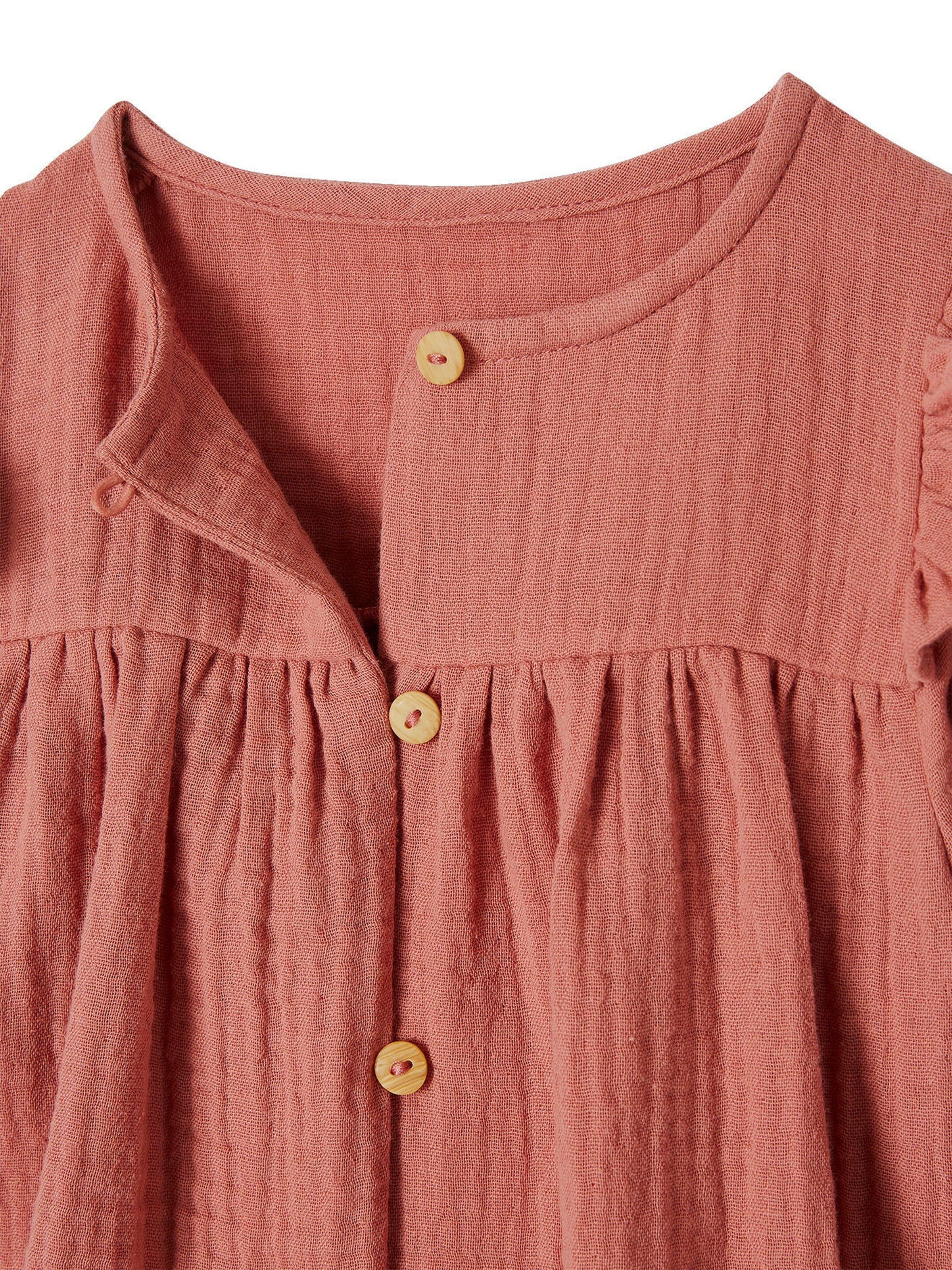 Vertbaudet Mädchen Baby Volant-Bluse altrosa