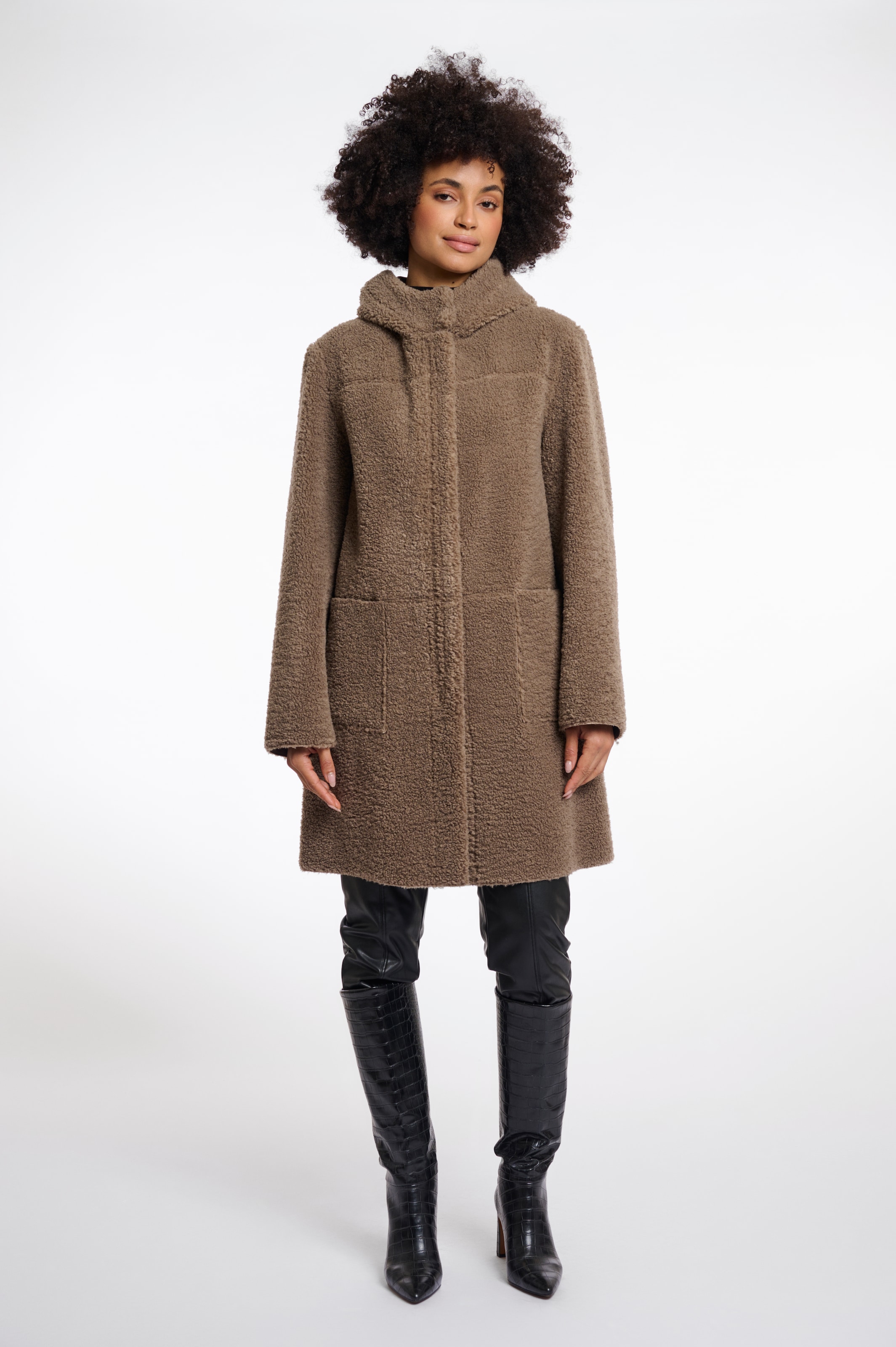 Rino & Pelle Kurzmantel »ALINA«, mit Kunstleder-Details