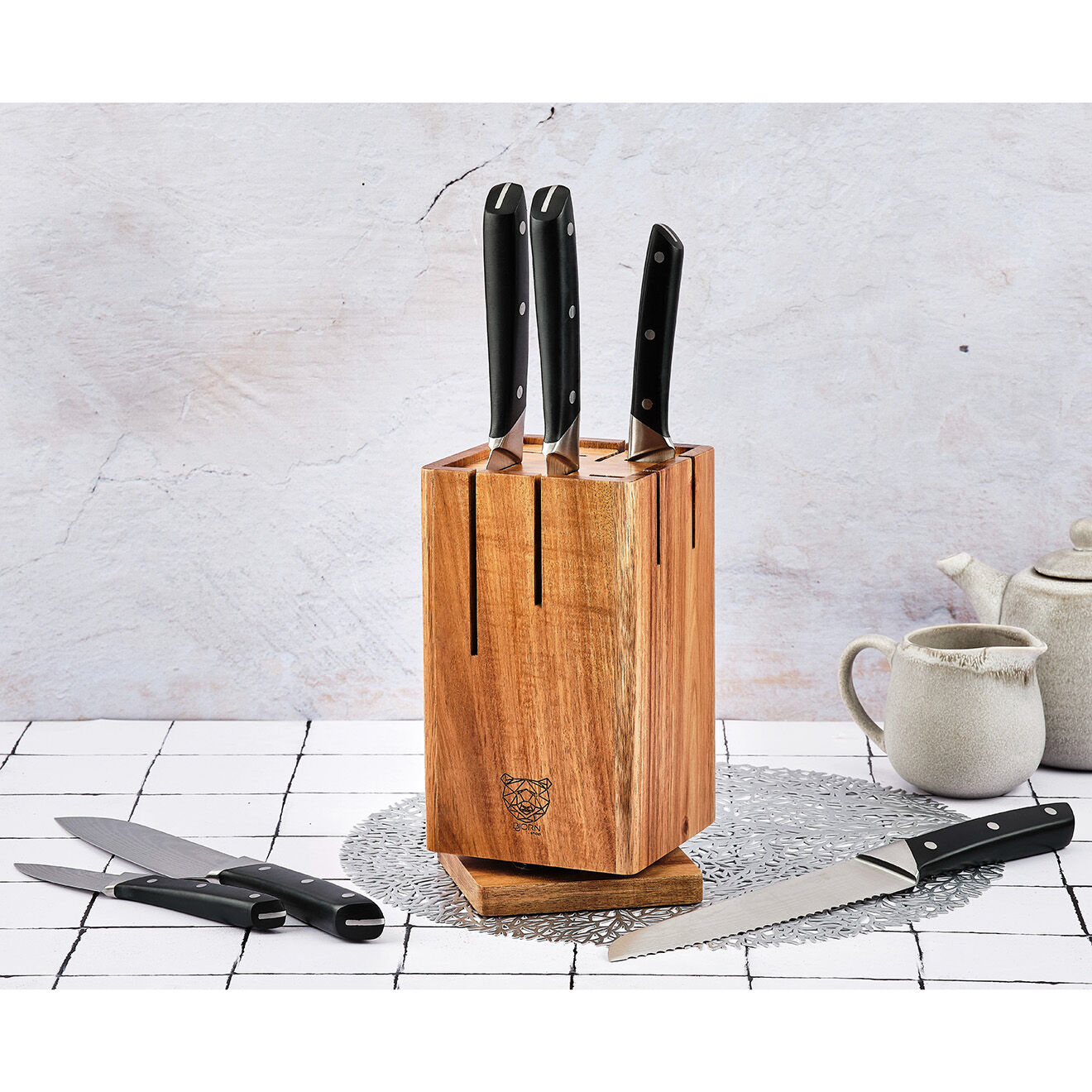 Bjorn Bloc avec couteaux de cuisine Erling Skagen - 7 pièces