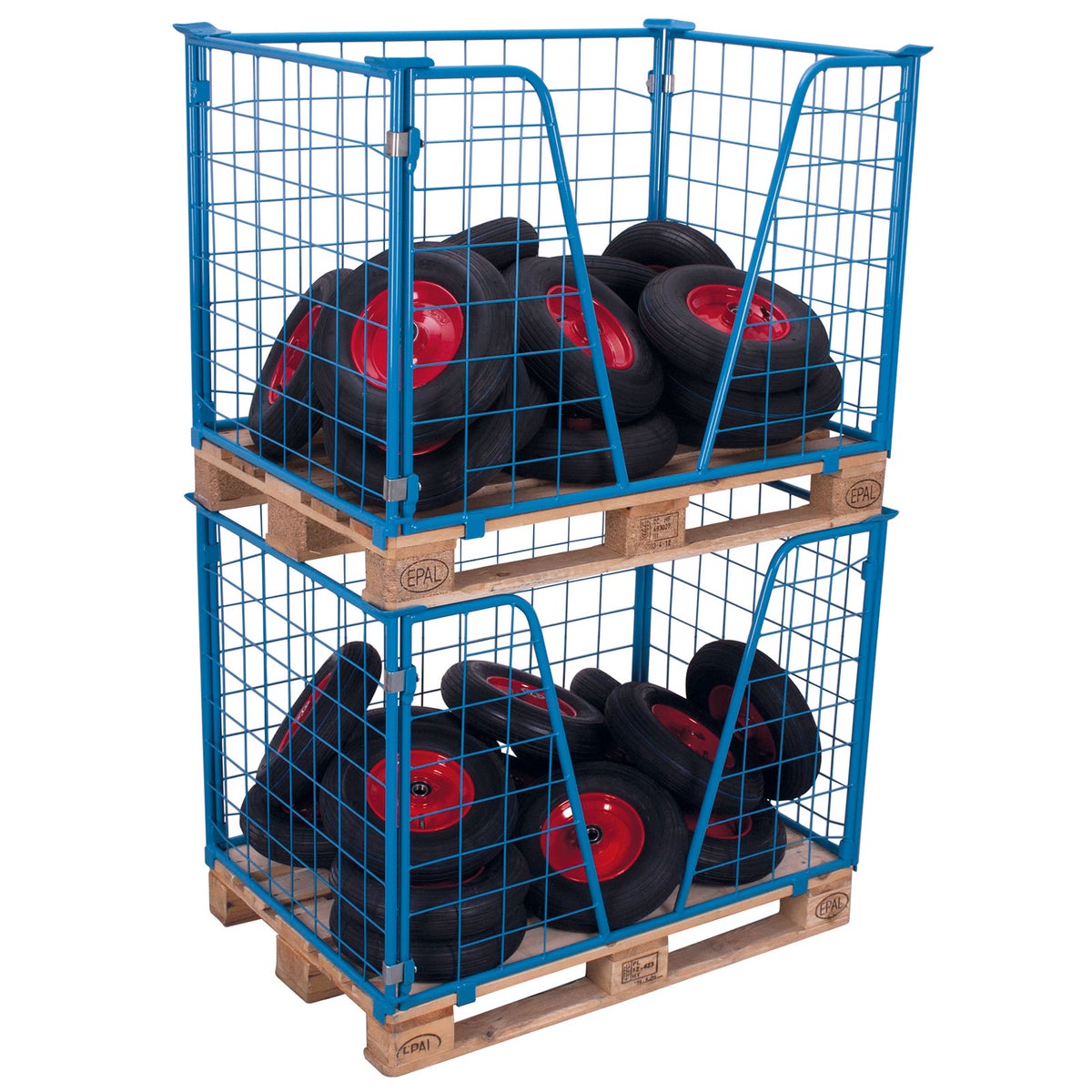 VARIOfit palletopzetrand type 65k met kleminrichting van staal, afmetingen 1200x1000mm, hoogte 1600mm