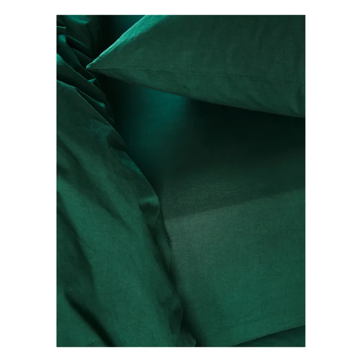 La cerise sur le gâteau Drap-housse Celeste en coton bio | Vert foncé
