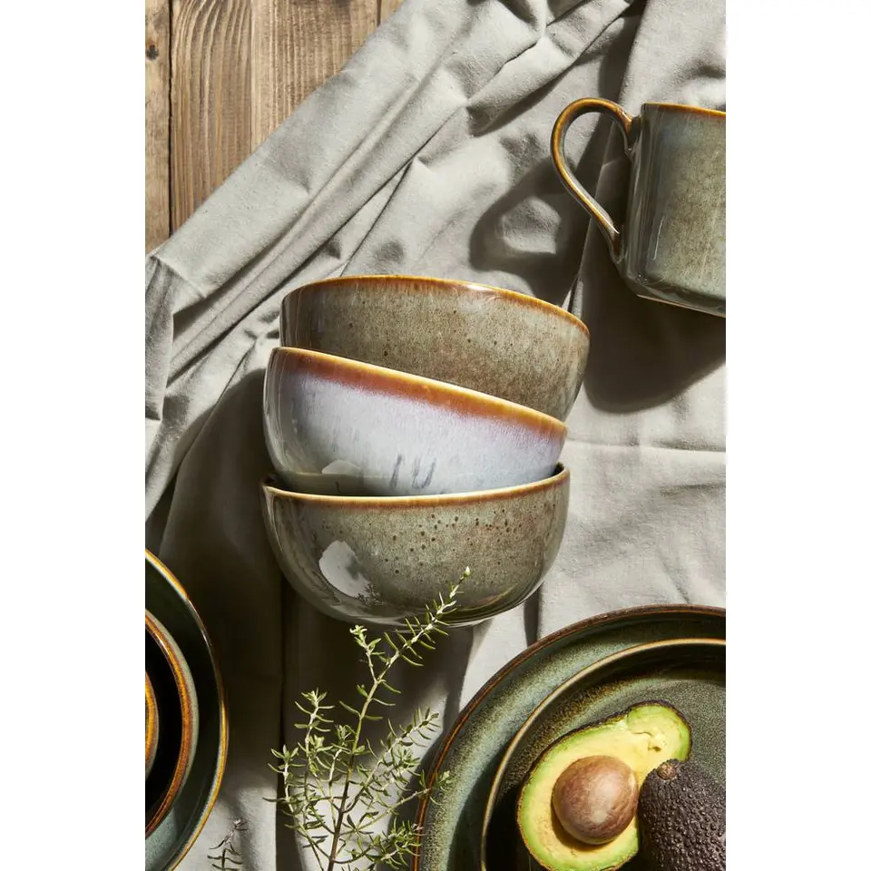 Dinerbord Emma - groen - stoneware - Ø27 cm