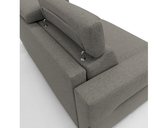 DIVANI.STORE - Canapé lit avalon matelas h18 cm taupe 2 places