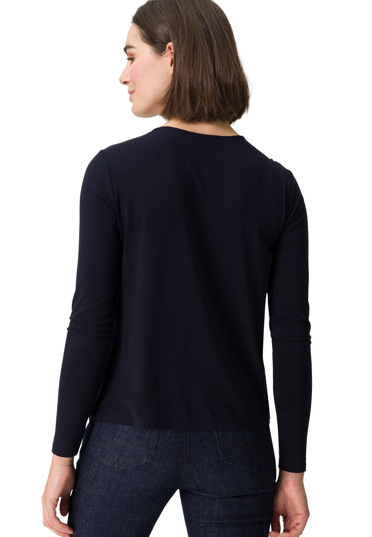 zero| Damen Blusenshirt mit Rundhalsausschnitt