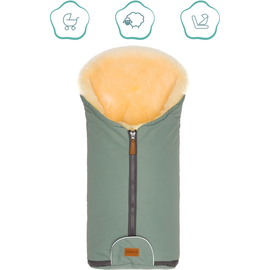 fillikid Winterfußsack Pamir Gr. 0 Echtfell Salbei