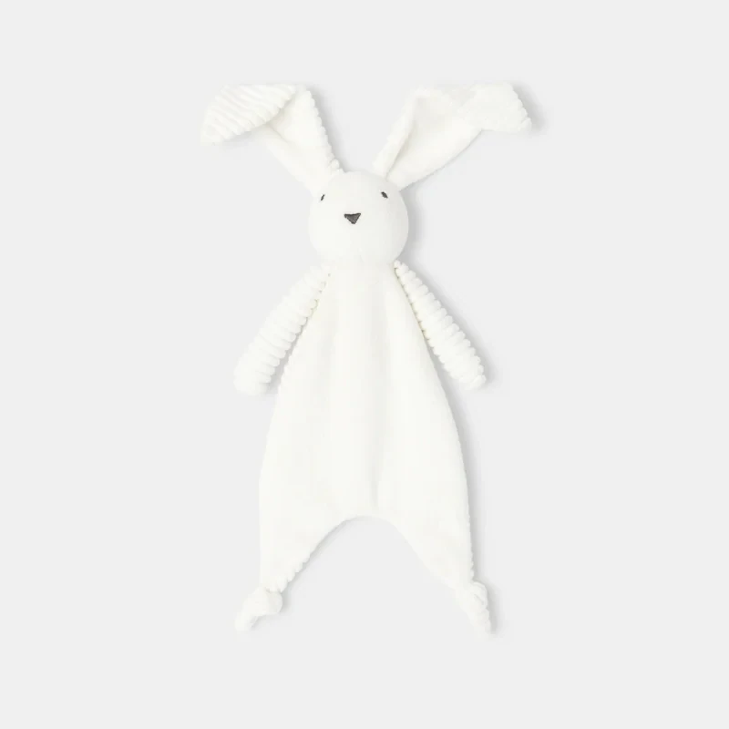 Doudou lapin en coton bi-matière blanc naissance Absorba Blanc