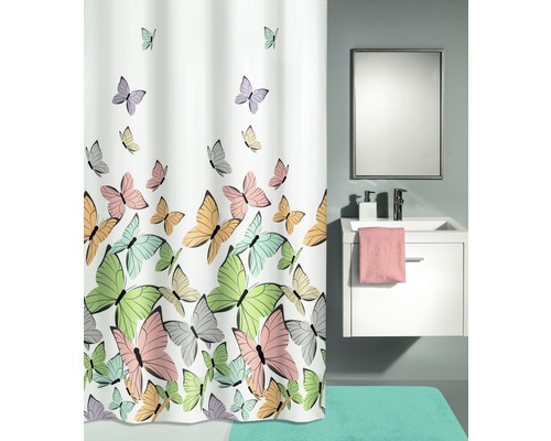 Douchegordijn Kleine Wolke Vlinders multicolor textiel 180 x 200 cm
