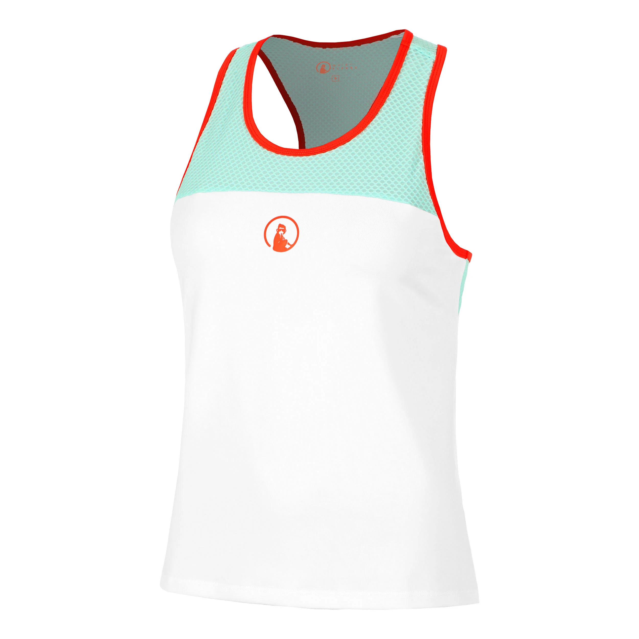 Quiet Please Wild Racerback Débardeur Tank Top Femmes - Blanc , Turquoise