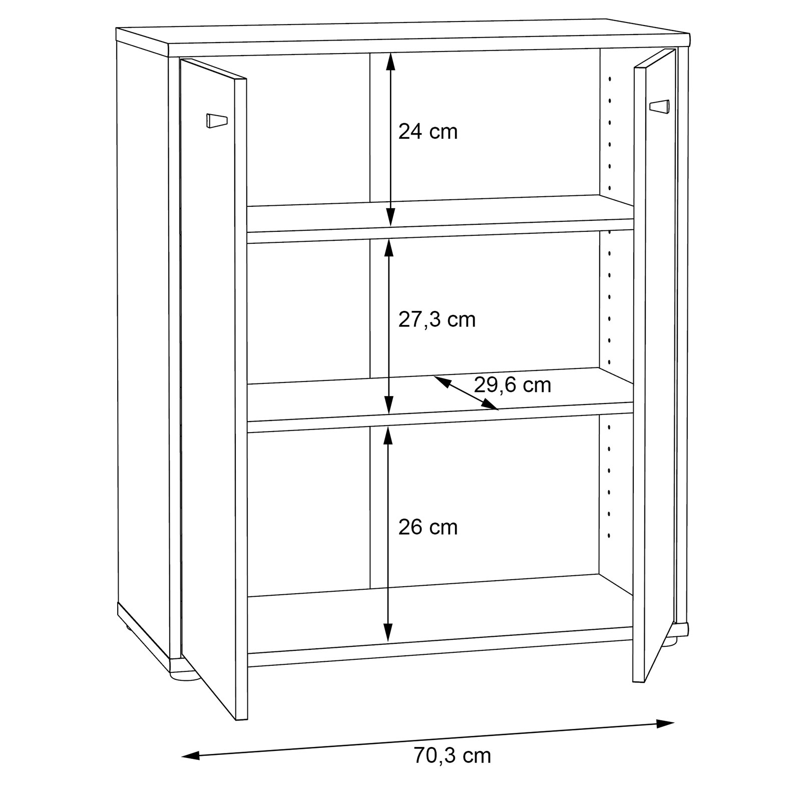 Kommode - Sonoma Eiche - 74 cm breit - 2 Türen