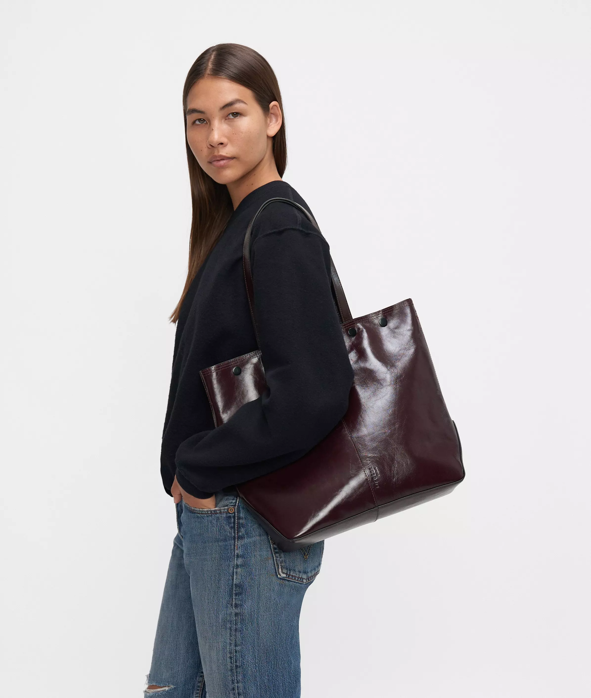Rive Tote L Large nappa leather shoulder bag