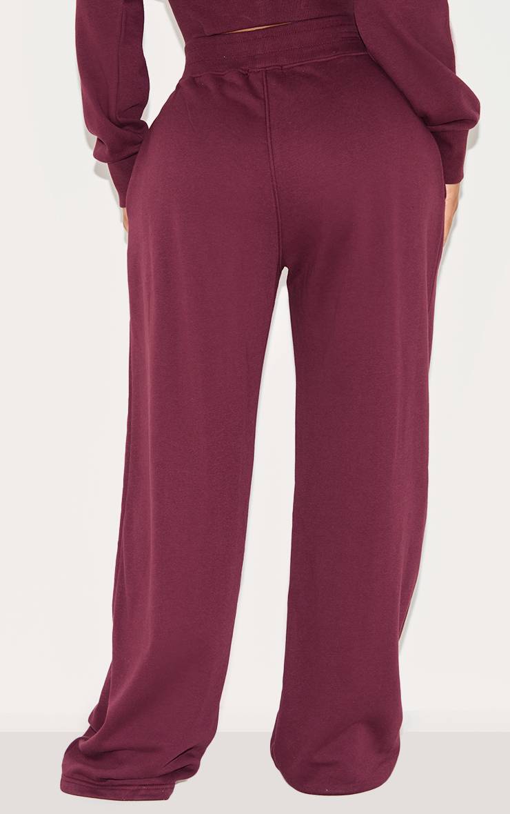 Rouge Vin Jogging Large À Détail De Ceinture Sculptant