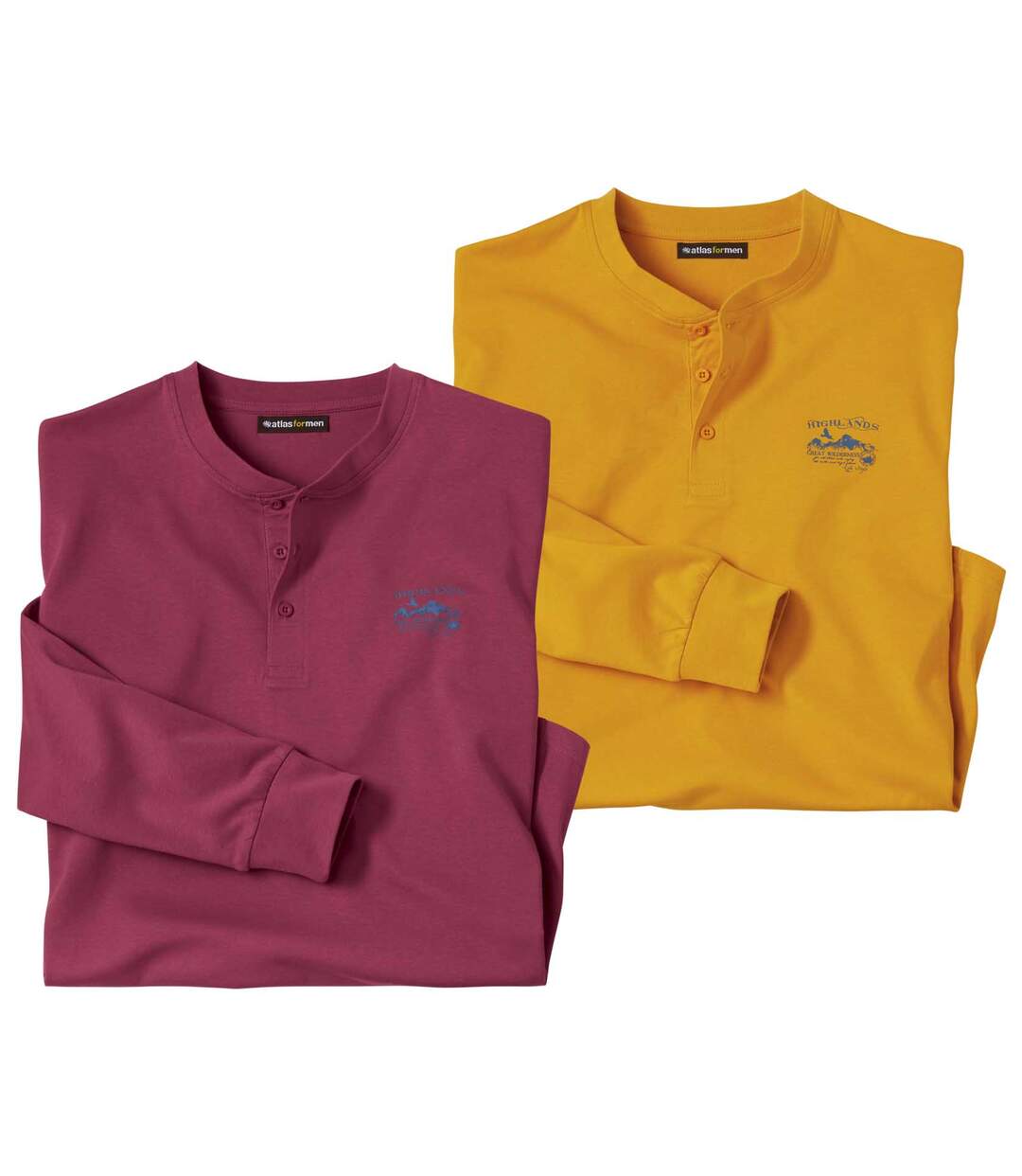 Lot de 2 Tee-Shirts Col Tunisien Wild