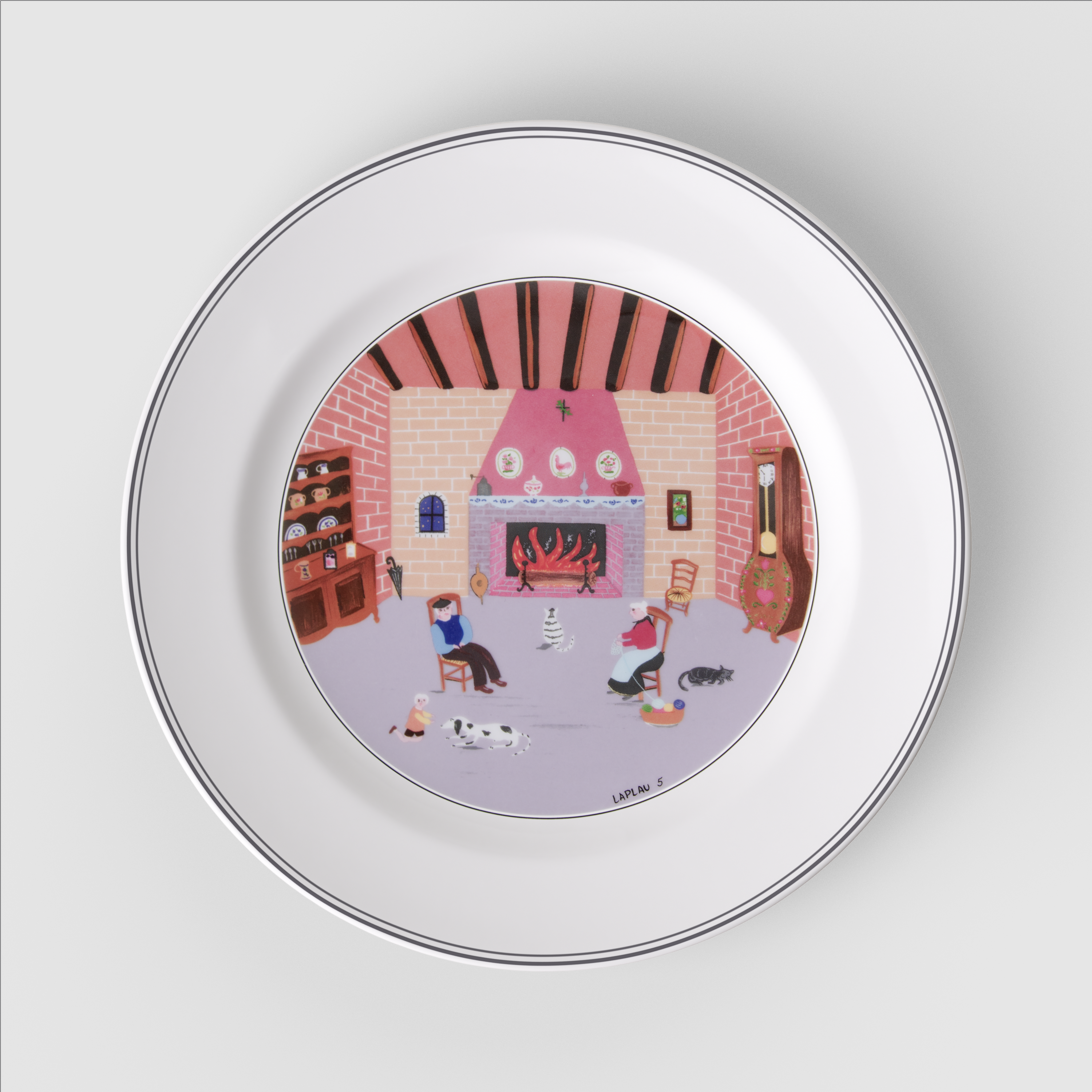 Design Naif Dinner plate Multi-colored, 10.7'', Premium Porcelain