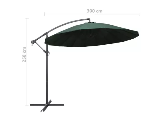 Parasol suspendu Vert 3 m Aluminium