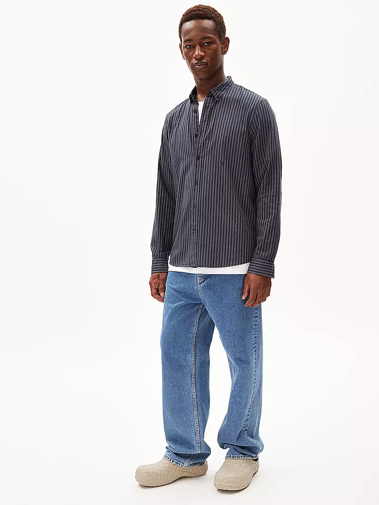 ARMEDANGELS Hemd Casual Fit QUAASA STRIPES dunkelblau