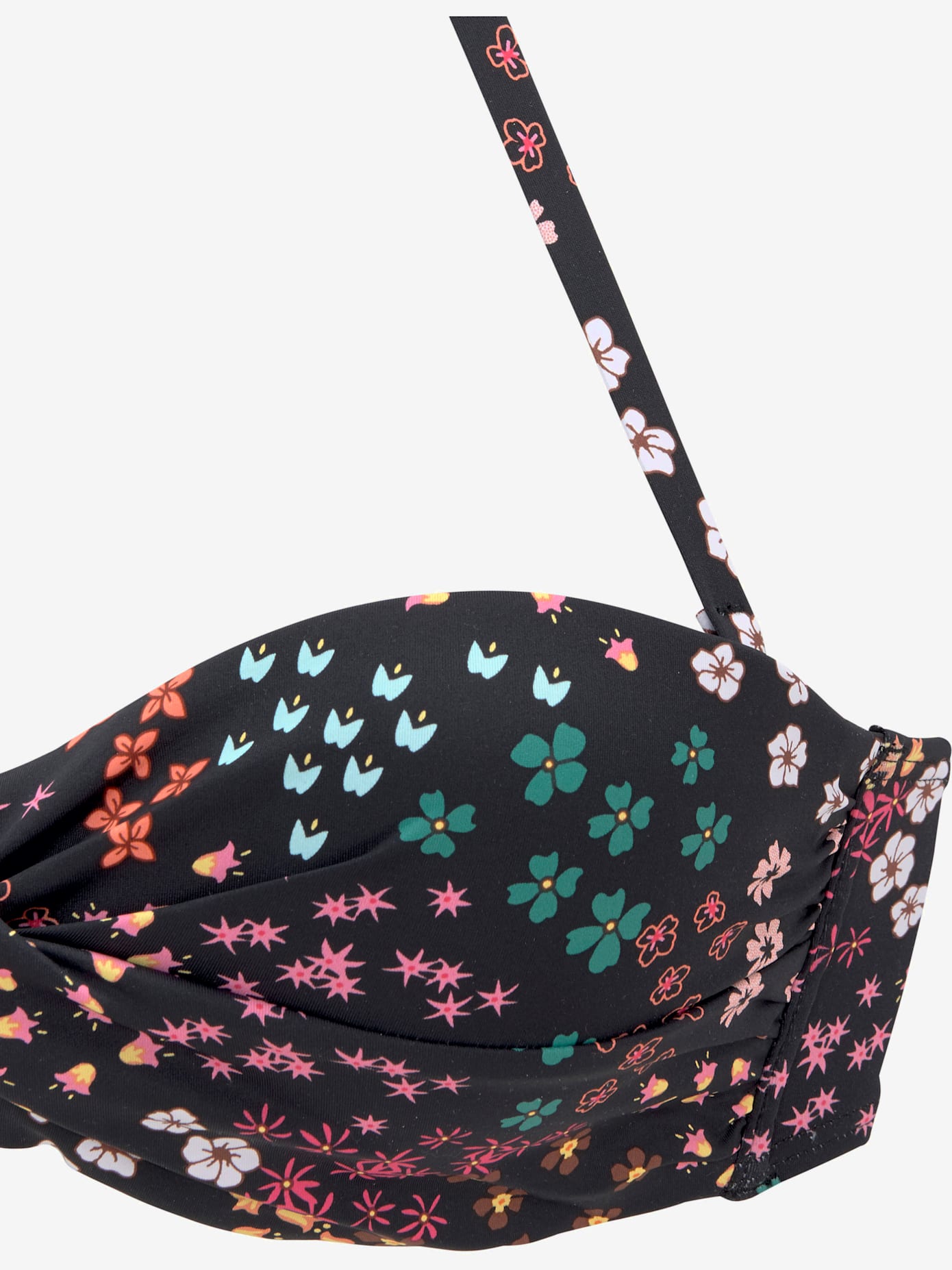 Haut de bikini bandeau à armatures imprimé floral moderne