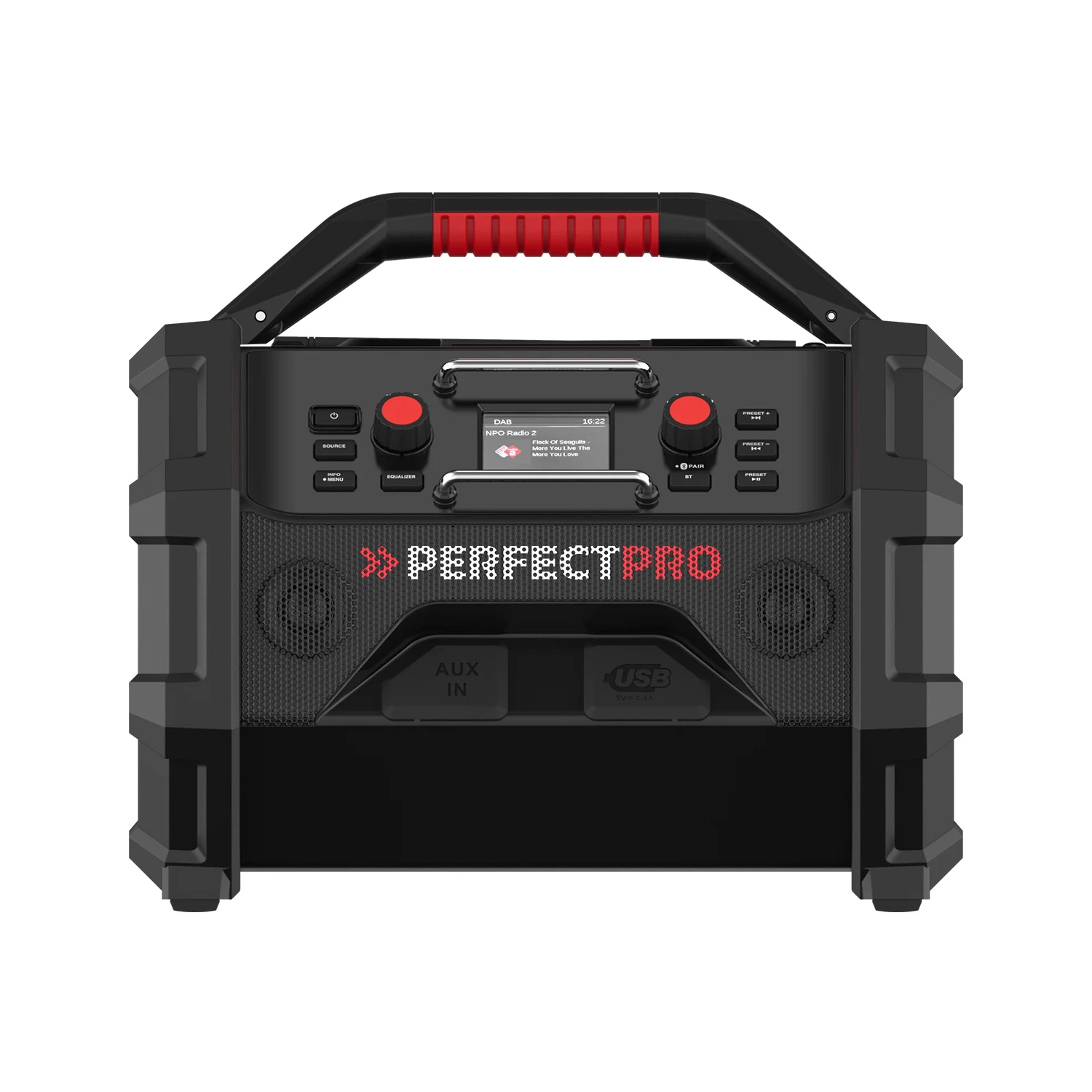 PerfectPro ROCKTAGON OCT-18V multi battery Bouwradio - FM RDS - DAB  - Bluetooth - AUX In