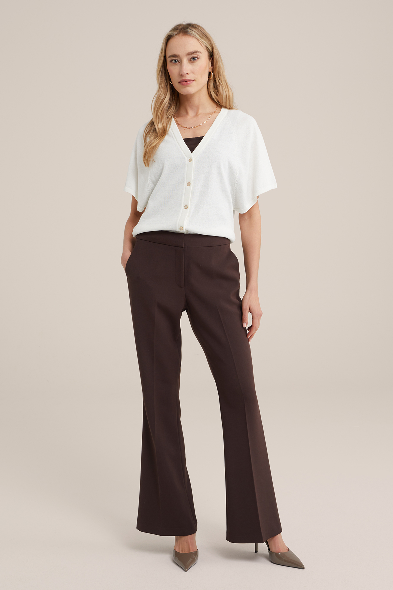 flared pantalon WE Fashion Bruin