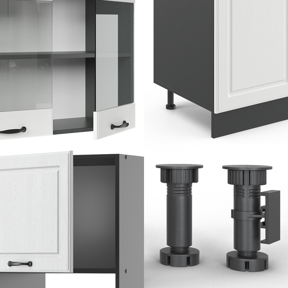 Vicco Küchenzeile Küchenblock Einbauküche R-Line 300 cm Landhaus Anthrazit MUS