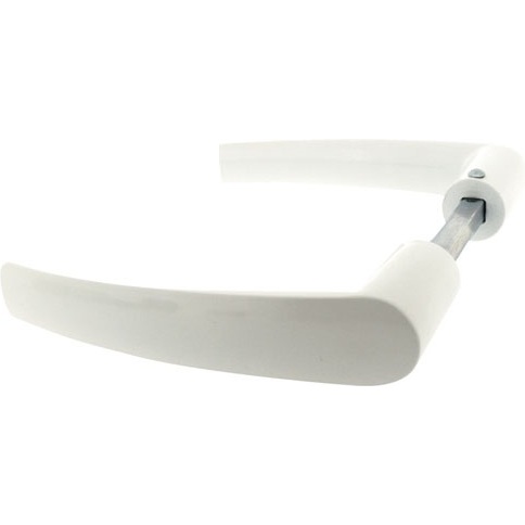 Béquille double de porte extérieur - Chantier - carré de 6 mm - blanc