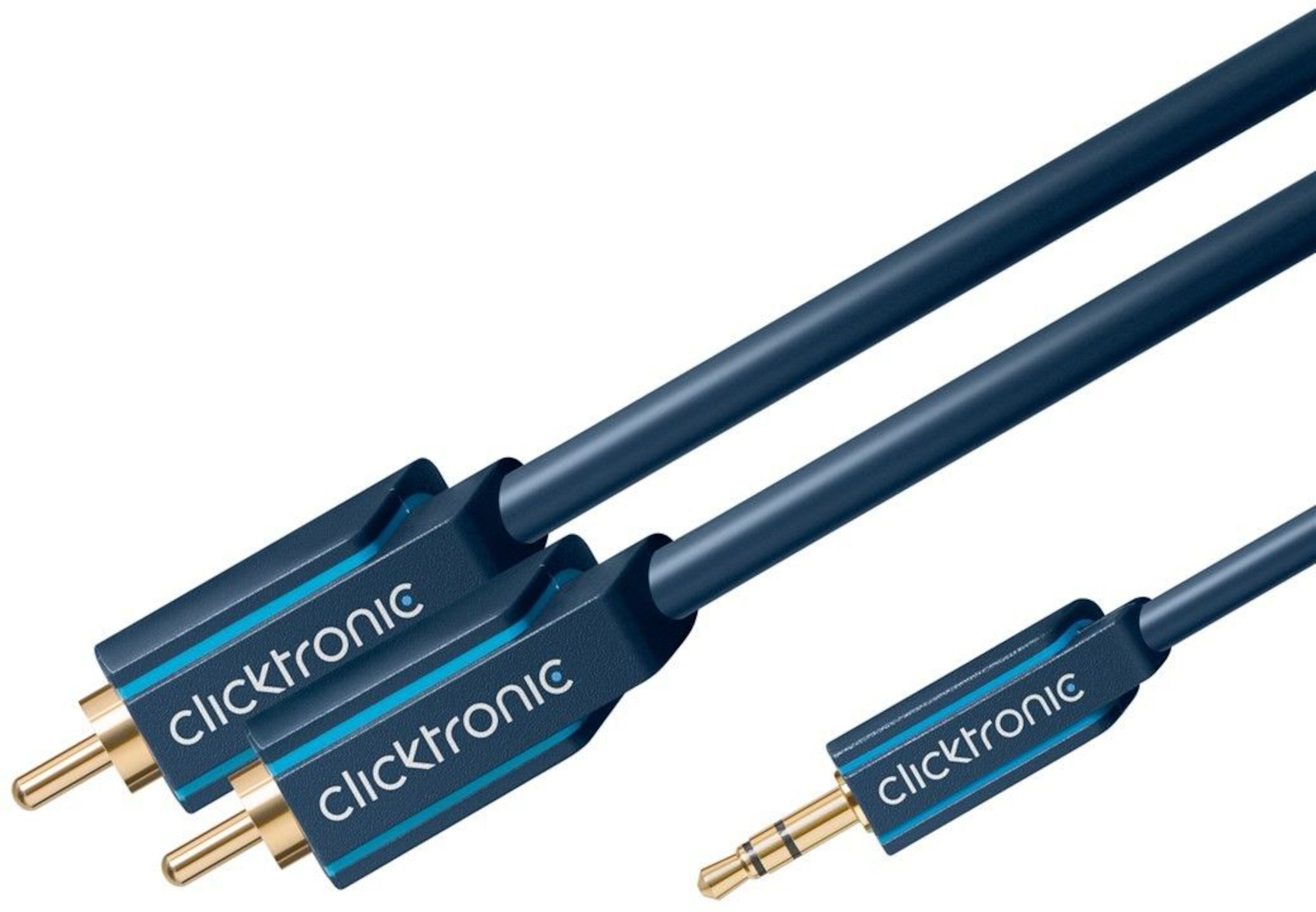 Clicktronic Lydkabel 3,5 mm til 2x RCA 1 m