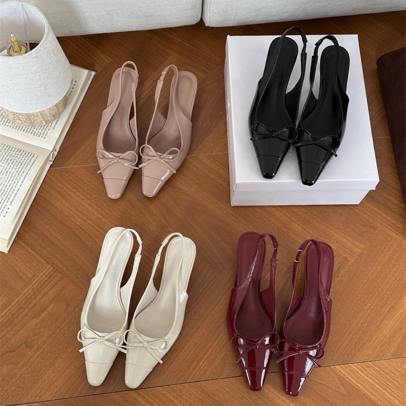 Niuna - Kitten Heel Slingback puntige muiltjes