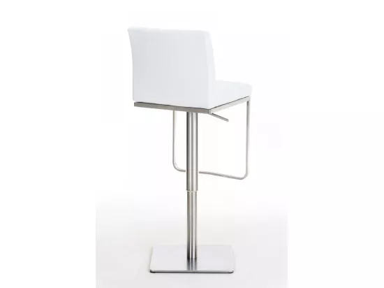 Lot de 2 Tabouret de bar - Similicuir & Acier inoxydable - Blanc - Panama