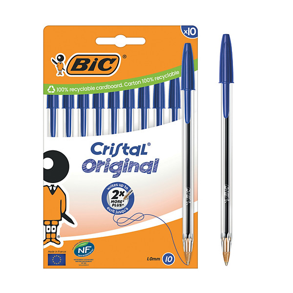 10 stylos-bille Bic® Cristal  coloris bleu