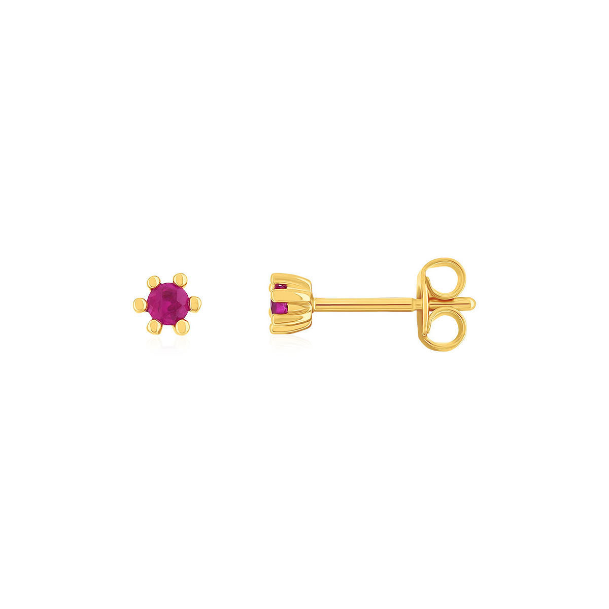 Boucles d'oreilles or 375 jaune rubis