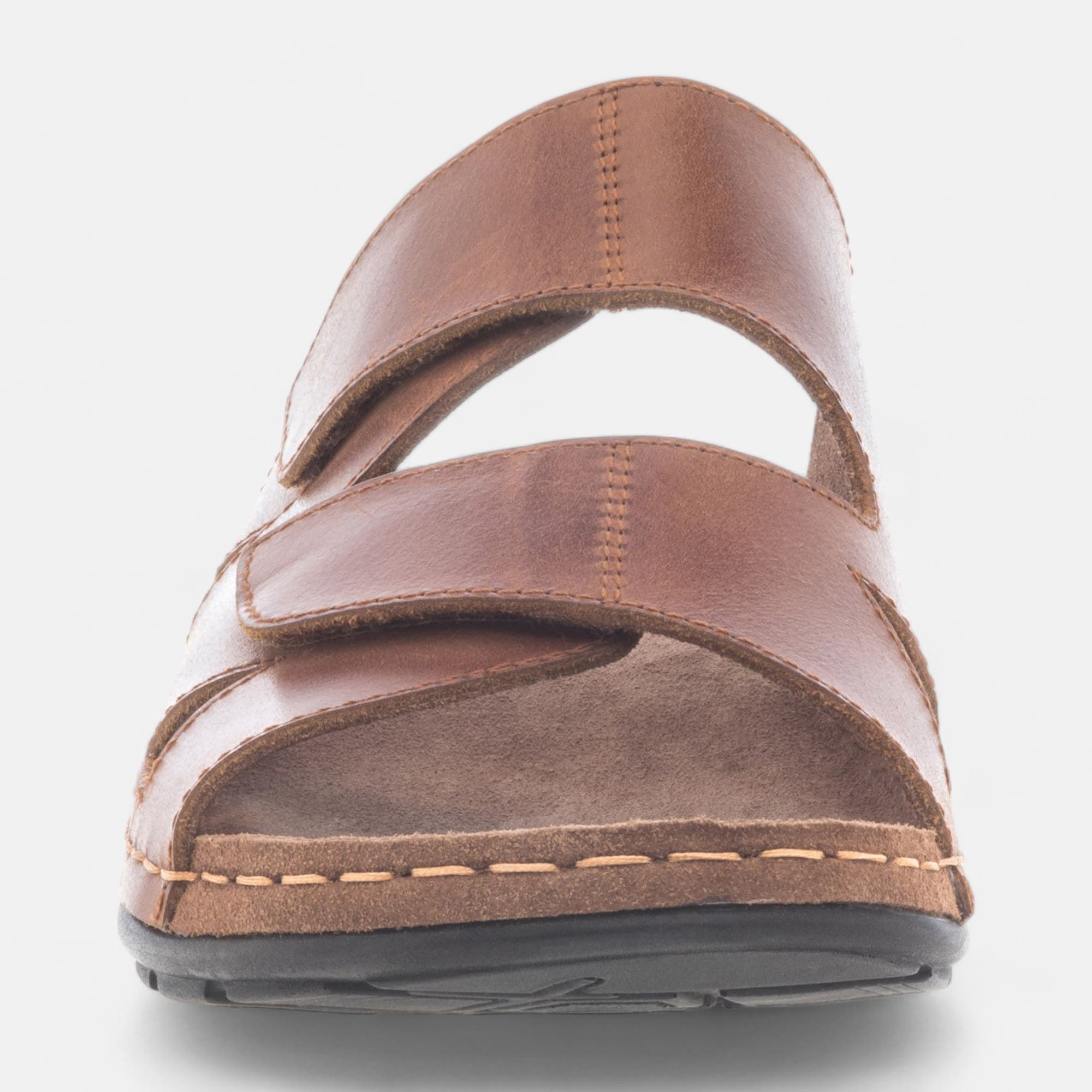 Sandales Homme en cuir cognac